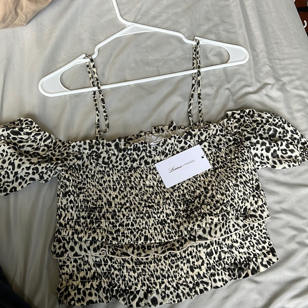 Lovers and Friends crop top off the shoulder